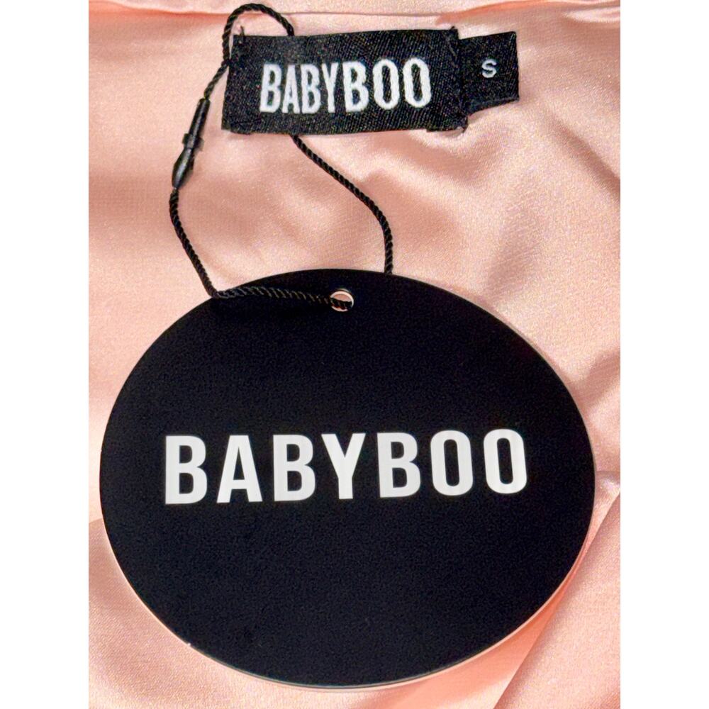 NWT Babyboo Abbey Blush Pink Bow Corset Fit & Flare Strapless Mini Dress Size S - Picture 11 of 14